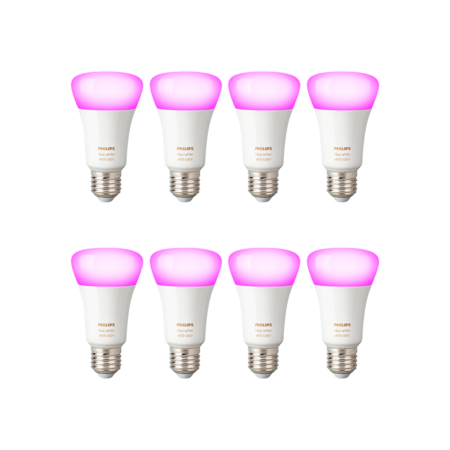 Pack x8 Lampara Philips Hue E27 Color Smart 5ta Gen Luz RGB
