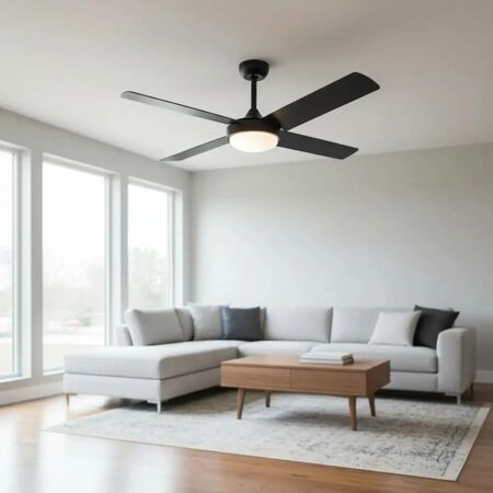 Ventilador De Techo Liliana Palas Metálicas 120cm Luz Led Control Vthn704r