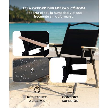 Silla Reposera Plegable Gadnic Portátil Con Apoyabrazos