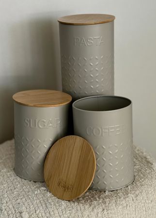 Set x3 LATA REDONDA GREY TAPA BAMBOO