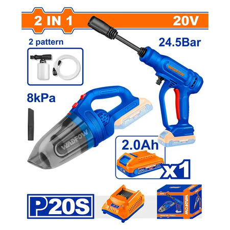 Hidrolavadora 20V+ Aspiradora 20V + KIT WADFOW WDFWOSLI202024 