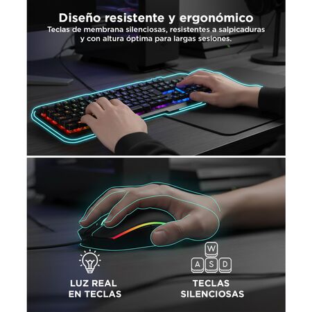 Kit de Gaming Gadnic Teclado + Mouse RGB USB  Retro Iluminado
