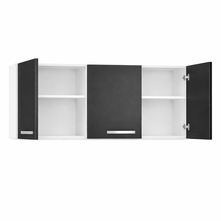 Alacena de 120cm Reforzada de 3 Puertas Grafito Blanco Maximo Acapulco - Vista 4