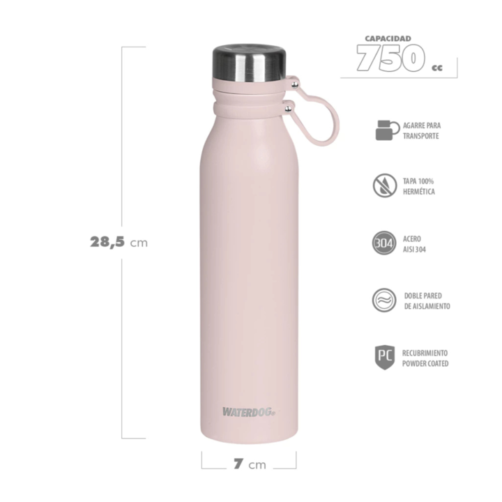 BOTELLA WATERDOG 750CC (C:ROSA BUHO750PK) - Vista 3