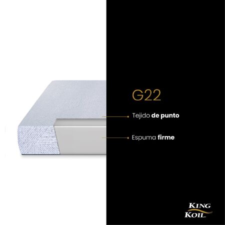 Colchon King Koil G22 Super Queen 160x200x22cm Espuma de Alta Densidad Enrollado