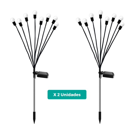 Estaca Solar Ramo de Flores Nexum con 8 Leds x2 Unidades