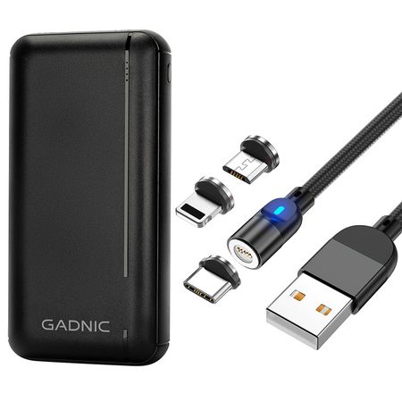 Kit Gadnic de Cargador Portátil y Cable Usb Magnético Carga Rápida