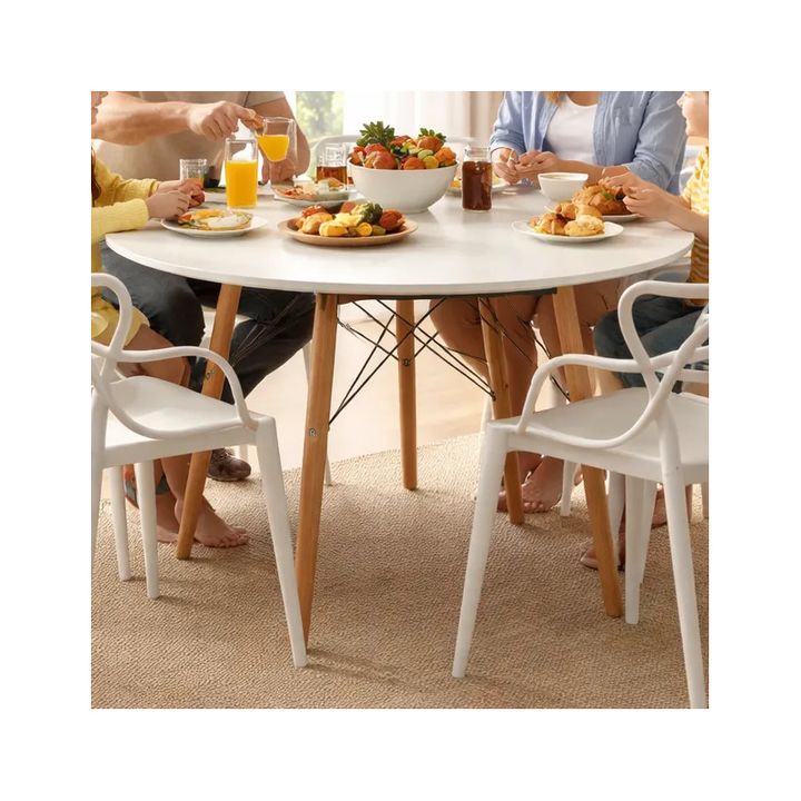 Juego De Comedor Mesa Eames 120+6 Sillas Allegra Blanco - Vista 1