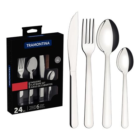 Set 24 Cubiertos Asado Malibu Tramontina Acero Inoxidable