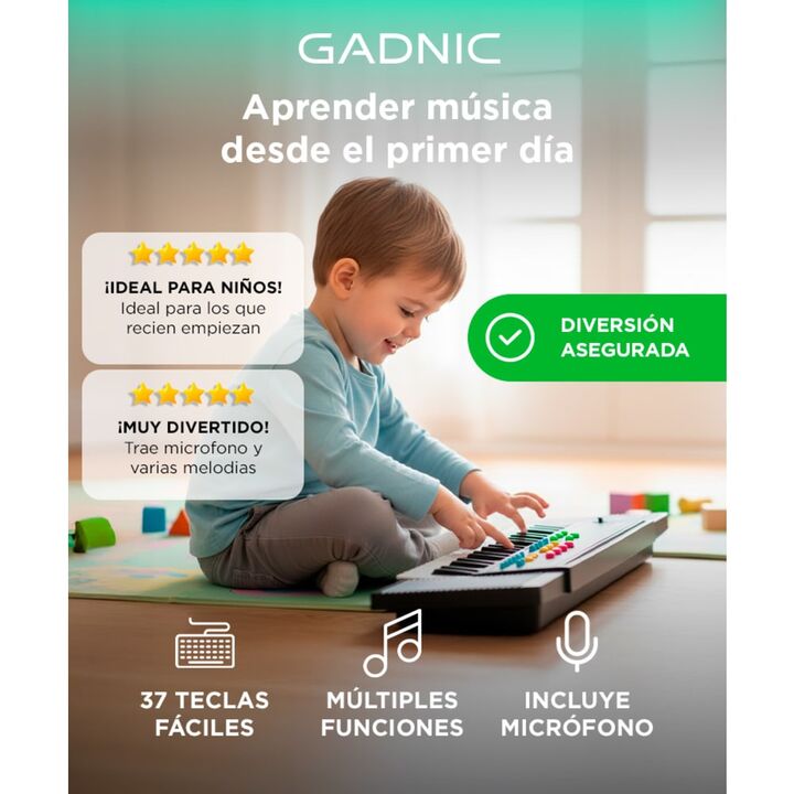 Órgano Musical Gadnic T050 Teclado Para Niños - Vista 2