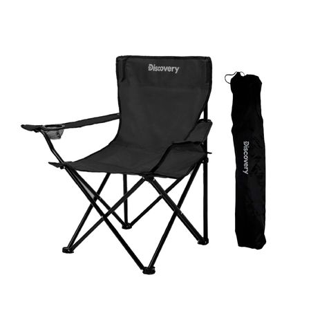 Silla Negra Camping Reforzada Plegable Director Outdoor Discovery 17893
