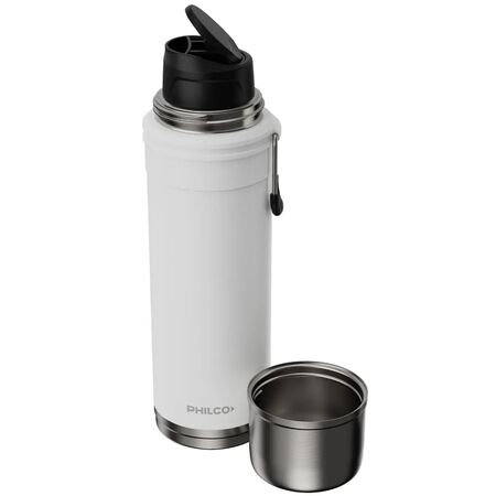 Termo Philco de Acero Inoxidable 650ml Blanco con Pico Cebador TB650PHP