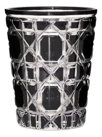 Set 6 Vasos Sakura 300ml Winterfell Negros Vidrio Labrado Negro