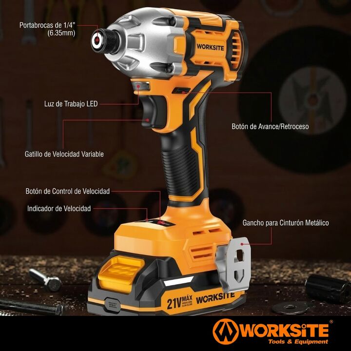 Atornillador De Impacto A Batería Brushless Worksite 270nm - Vista 7