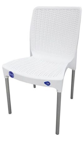Silla Plastica India C/Patas Metalicas Blanca Voss