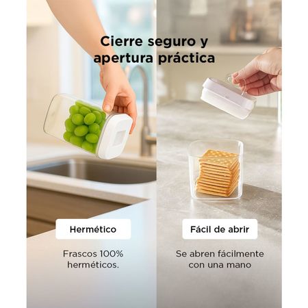 Set De 7 Contenedores Para Cocina Gadnic Con Tapa Hermética