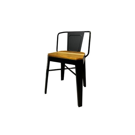 Silla Tromen Linea Runko Negro Con Madera