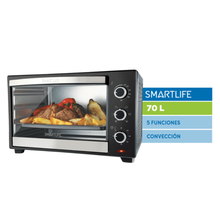 HORNO ELECTRICO SMARTLIFE TO0070PN 70LTS 2200W TIMER NEGRO - 4609318 