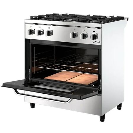 Cocina Multigas Morelli Acero Ex 5 Hornallas 82cm 16069