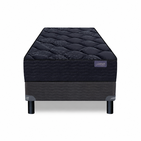 Sommier con Colchón Inducol Vinson Espuma Alta Densidad 1 Plaza y Media 100x190x28 cm Extra Firme Hasta 120 kg