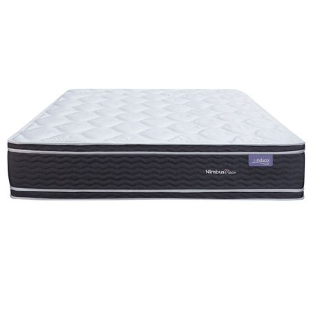 Colchon de Espuma Inducol Nimbus Visco King Size 180x200x26cm de Alta Densidad con Pillow Doble Extra Suave de Espuma Inteligente Viscoelastica Tela Tejido Pique