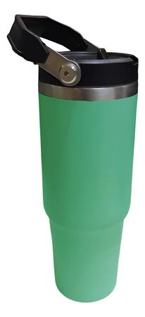 Vaso Termico Acero Inox Frio Calor Manija 900ml Tm Verde Verde Claro Liso