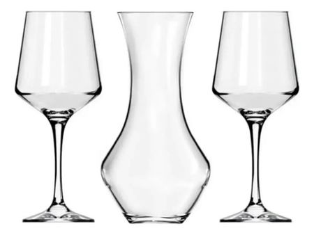 Kit Decanter + 2 Copas Brunello Set Vino Nadir Vidrio