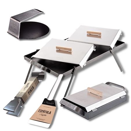 Combo Planchetta de 2 Hornallas + Tapas +Patas + Pinza + Espatula + Smasher + Planchetitta de REGALO - La Planchetta 