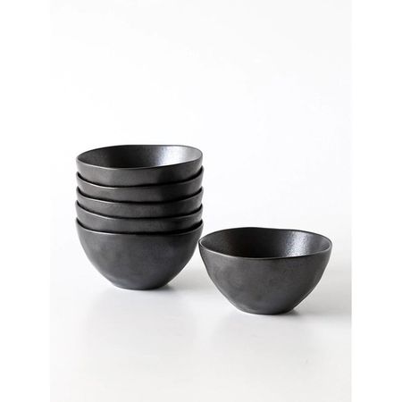 Set 6 bowls Blackly Ysee Porcelana Negro 15 cm