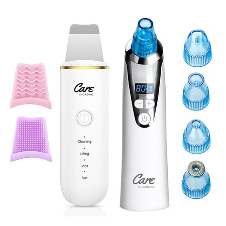 Kit Succionador de Puntos Negros + Espatula Ultrasonica de Limpieza Profesional Gadnic 