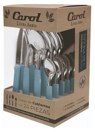 Juego De Cubiertos 24 Piezas Carol Areia Azulino ( 31124-ARA)