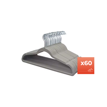 PERCHAS TERCIOPELO WAGGS VH001 GRIS X60 PCS