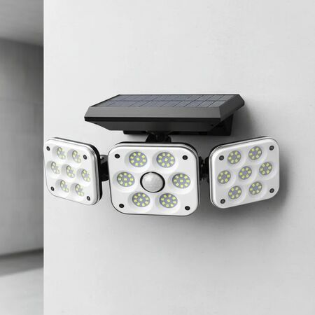 Reflector Solar 3 Paneles Moviles  138 Led sensor Movimiento