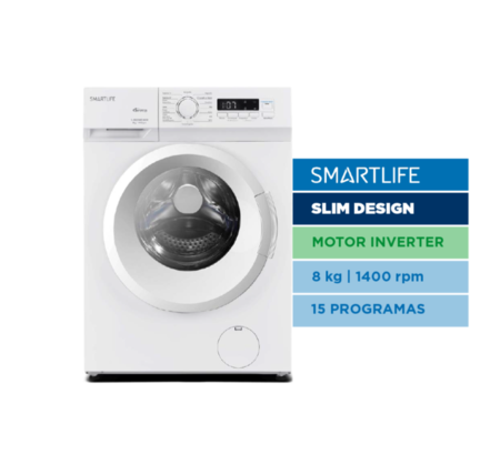 Lavarropas Smartlife Inverter 8Kg 1400Rpm Blanco