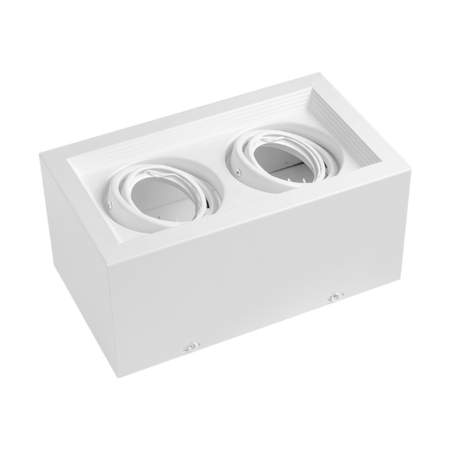 Plafon Cardanico Dicro Rectangular 2 Luces 225X134X106 Blanco