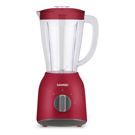 Licuadora De Vaso Sansei Lisa8446rp 1.5l 500w 2 Vel Rojo
