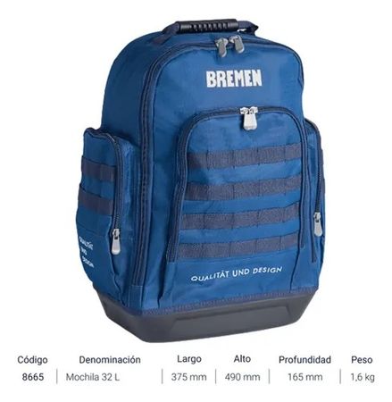 Mochila Porta Herramientas Bremen 32 Litros