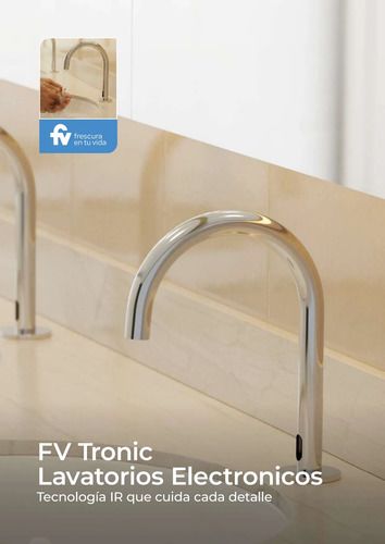 Fv Tronic Electronico P/lavatorio Bajo A Pila 0363.08p-cr Plateado Cromado 0 - Vista 2