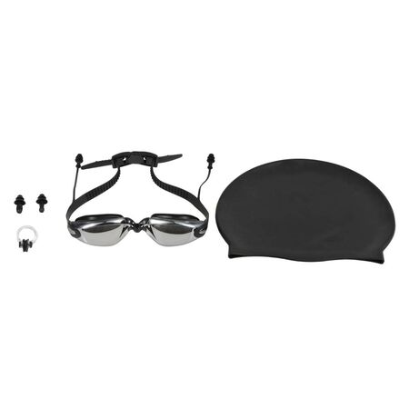 Set De Natacion Proline 4 Piezas Color Negro AT01SETNAT