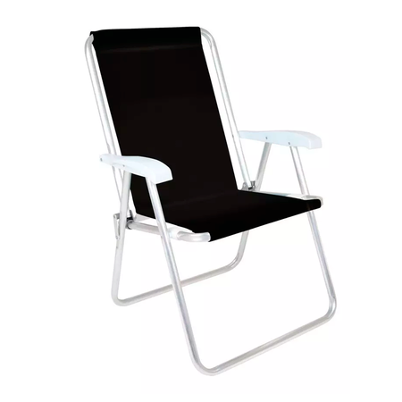 Reposera Sillón Alto Mor Conforto de Aluminio Color Negra