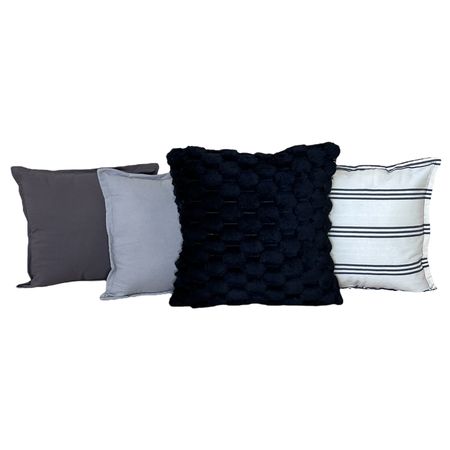 Pack X 4 Almohadones Tusor 40x40 y Peludo 45x45 Nordico cama
