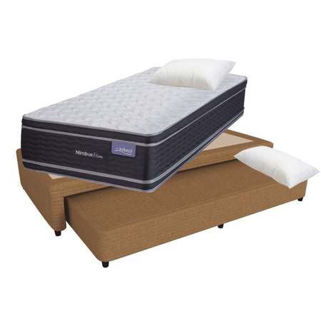 Colchón + Carricama Tejido Tostado 1 1/2 Plazas Espuma Inducol Nimbus Firm 90x190x26 120kg 