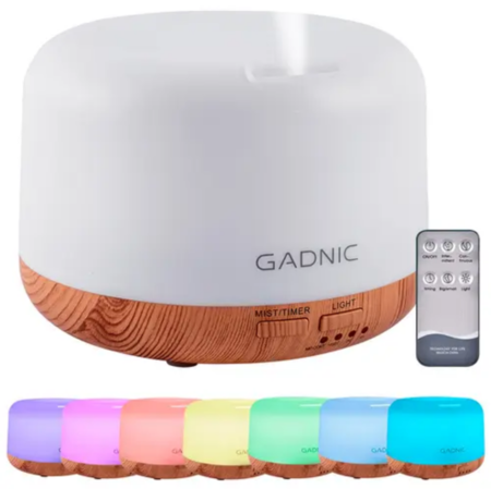 Difusor Gadnic Bamboo Humidificador Ultrasónico 300ml 20hs 7 Colores