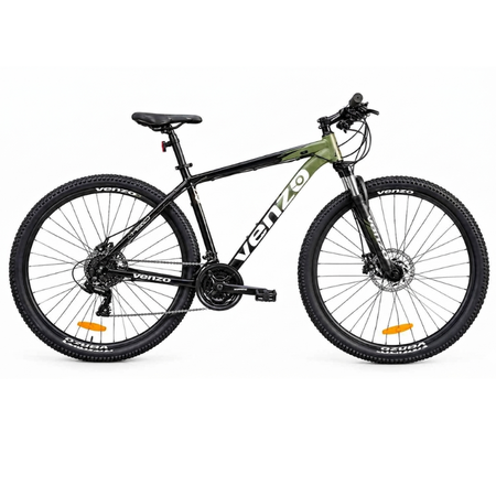 Bicicleta MTB Venzo Ahead R.29 21V Talle L NegroVerde Disco Mec.