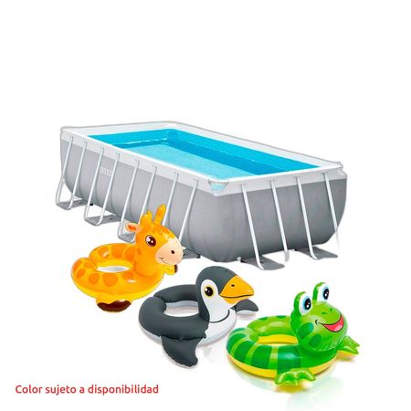 Combo Pileta Estructural Intex 10874L + Aro Flotador Animal