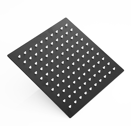 Flor De Ducha Cuadrada Novohome Acero Inox Color Negro