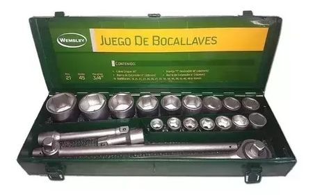 Tubos Wembley con Crique 3/4 Pulgada Set de 21 Piezas