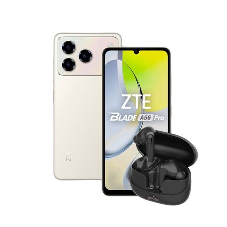 Combo ZTE A56 Pro 128GB 4+8GB Gold + Auriculares TWS Dekkin Live Negro