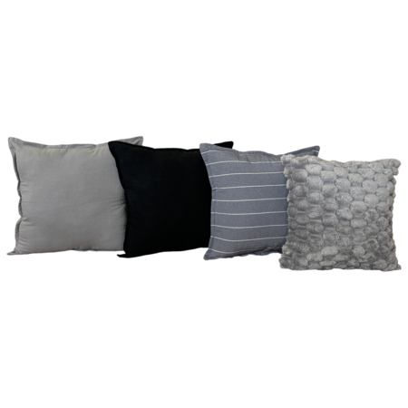 Pack X 4 Almohadones Tusor 50x50 y Peludo 45x45 Nordico cama