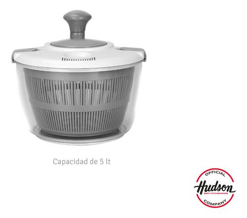 Centrifugador Plástico Para Verduras De 5 L Hudson Blanco - Vista 2